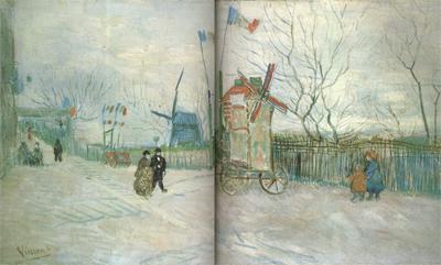 Vincent Van Gogh Street Seene in Montmartre:Le Moulin a Poivre (nn04) oil painting image